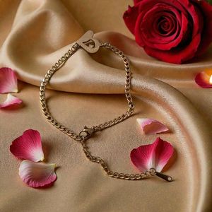 In Gourmette Femme Cœur Love You en Acier Inoxydable Doré