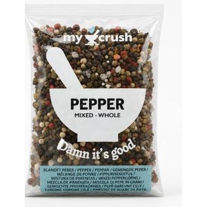 Epices, My Crush, PEPPER mixed whole ( grains de poivre entiers mélangés ) sachet de 45 g.