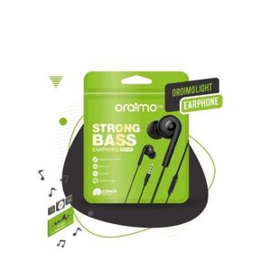 Oraimo Écouteurs Filaires  Lite Conch OEP-E10 - Jack 3.5mm - Basses Puissantes & Micro Intégré - Noir 