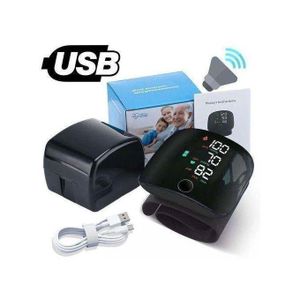 Moniteur Numérique de Poignet Fonction Intelligente de mesure Rechargeable usb, Écran LCD, bouton tactile et Fonction Vocale