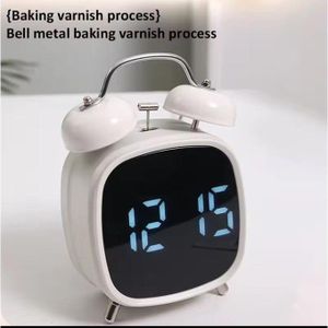 Agréable Réveil multifonction en métal avec cloche puissante, écran LED enfichable