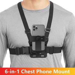 1 PC support de Clip de téléphone réglable avec support de Fixation de sangle de poitrine pour caméra de Sport caméra de téléphone Mobile accessoire de support noir