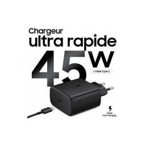 Chargeur original compatible a Samsung USB-C (charge rapide 45W)-Noir