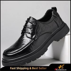 KANGERDUN Mocassins Hommes Classiques Chaussures de Business Formelles - Noir