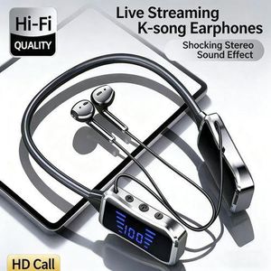 TYNIX Écouteurs sans fil Bluetooth à tour de cou G03 Sports KTV Call avec affichage numérique