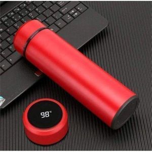 Tianquil Bouteille d'eau portative de Thermos de température numérique intelligente d'acier inoxydable pour la maison et l'extérieur-rouge
