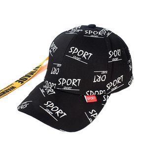 Chapeau de baseball à lettres noires et blanches, modèle personnalisé avec longue bande et bec de canard hip-hop, chapeau extérieur anti-UV pour hommes et femmes ------ noir 