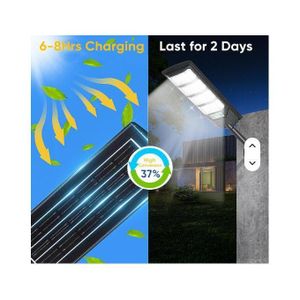 Très Puissant Lampadaire solaire pour extérieur , indice de protection IP65, pour balcon et route