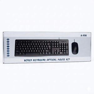 Kit Clavier Et Souris Filaire A-1016 – Combo Clavier Azerty Et Souris Optique Réglable 2400 DPI Pour PC, Bureau Et Bureau Virtuel : Boostez Votre Productivité Dès Aujourd'hui !