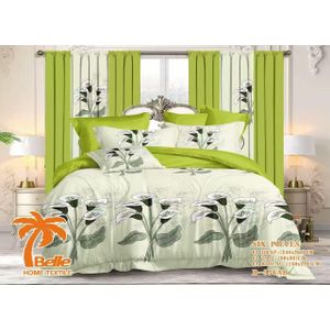 Belle Lot Complet : 2 Draps + 2 Taies + 2 Rideaux – Design Élégant et Confort Assuré