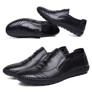 SHJO Mocassins Homme Chic Similicuir Confortable Souple Bureau Élégant Mariage Luxe Chaussures Souliers Flâneurs - Noir