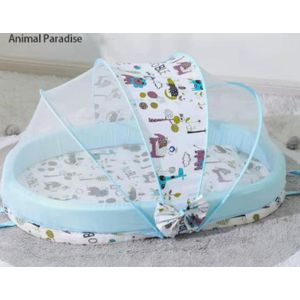 Lit bébé pliable avec moustiquaire/séparateur de lit bébé/lit matelas moustiquaire /couleur bleu turquoise 