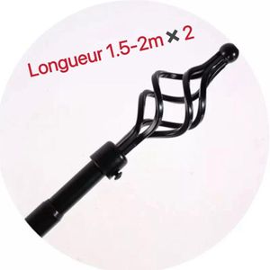 Belle  lot De 2  Tringles à Rideaux Extensible 1.5m-2m noir