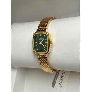 Curren montre femme élégante analogique – bracelet métallique doré – cadran Vert – design chic.