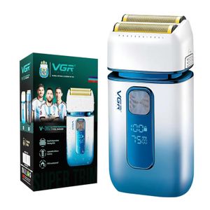 VGR Rasoir Électrique V-362 Rechargeable Étanche avec Affichage LED – Double Tête Flottante – Hommes