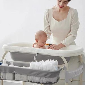Chic baignoire  de bain pour bébé,  baignoire pliable  avec thermomètre pour laver bébé couleur grise 