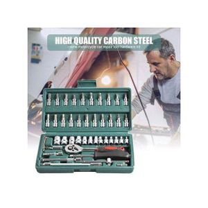 Multifonctions Boite A Outils D'embouts De Tournevis 46 Pièces Clé à Cliquet Clé à Douille De Réparation Tête Hexagonale Plate Réparation De Moteur De Voiture