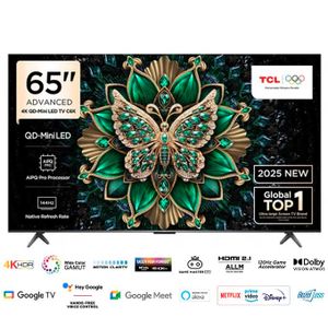 TCL SMART TV QLED 65''-65C6K - Qd Mini Led/Imax Enhanced/ Apple Home/ Google SMART TV/ Onkyo/High Hdr Brightness