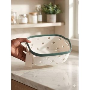 Panier de Rangement Plastique blanc – Bac Organisateur Multi-Usage Résistant