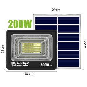 Projecteur Solaire Haute Performance 200W – Éclairage Puissant et Autonome - avec télécommande et support mural 