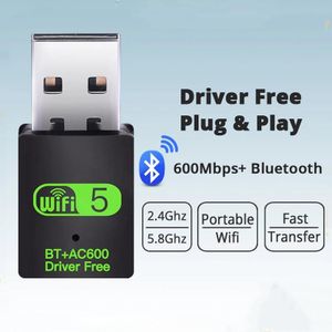 Adaptateur WiFi et Bluetooth USB – 600 Mbps – Dual Band 2.4 GHz / 5 GHz – Carte Réseau Sans Fil pour PC