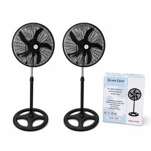 Lot de 2 Ventilateurs sur Pied   18 Pouces – 5 Pales – 3 Vitesses – Oscillation – Haute Performance