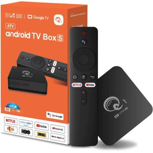 TV Android S, appareil de streaming 8K Ultra HD, 4 Go + 64 Go, Android 14.0, Google TV avec commande vocale, Wi-Fi 2,4 GHz/5 GHz NOIR