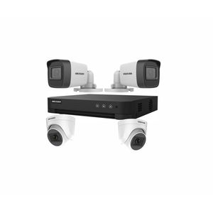 Hikvision  Kit De Vidéosurveillance  4 Canaux Full HD Avec 2 Caméras Bullet Et  2 Dôme  