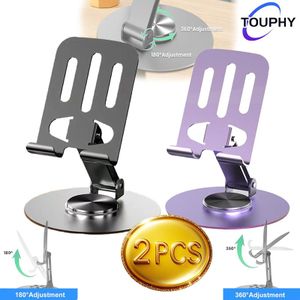 TOUPHY Support de téléphone tout métal par 2 unités, rotation à 360° – Robuste, polyvalent et élégant pour tous vos appareils