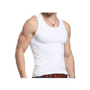 Lot de 3 Débardeurs Homme - 100% Coton Côtelé Premium - Blanc Éclatant