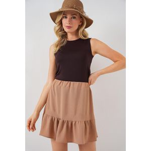Bigdart Jupe Courte Aerobin Pour Femme 8054 - Camel