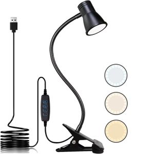 Lampe de bureau LED respectueuse des yeux , Modèle à pince,  Idéale pour le bureau, la lecture et l'étude