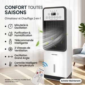 refroidisseur d'air et chauffage 2 en 1 (Avec Télécommande)