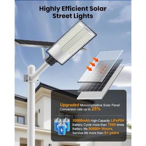 Gr Nouveau lampadaire solaire 3000W