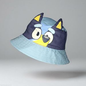 Chapeau Bob Enfant "Bluey" avec Oreilles en Relief – Bleu et Jaune - 7-10 ans