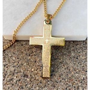 Chaîne Doré Pendentif Croix Hommes Et Femmes