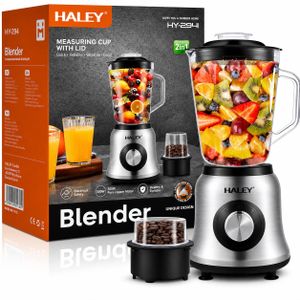 HALEY Blender Multifonction 2-en-1 avec Moulin à Café 1000W – Mixeur Électrique en Acier Inoxydable pour Smoothies, Jus, Légumes et Épices –HALEY– HY-2941