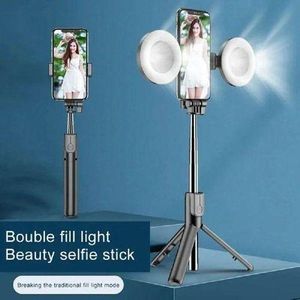 Trépied Bluetooth Selfie Stick + lumière d'appoint + télécommande d'obturateur