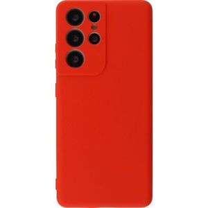 Diverse  Coque En Silicone Compatible Samsung Galaxy S22 Ultra 4G avec antichoc- Rouge