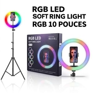 RGB Ring Light 10 Pouces Avec Trépied Et Support Téléphone