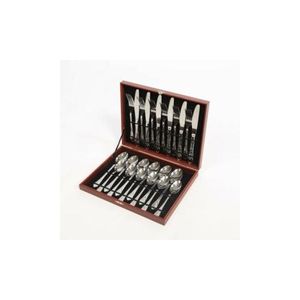 Ensemble De 24 Pièces: Couteau, Fourchette, Cuillère, Vaisselle En Acier Inoxydable..etc