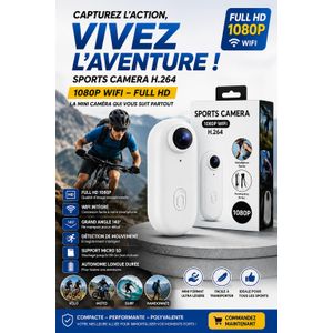 Article Sports Camera H.264 1080P WiFi Full HD – Mini Caméra d'Action Portable