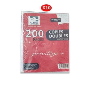 ACIPAC Cahier Copie double Privilège 200 pages lot de 10