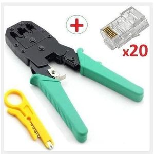Pince à Sertir câble Réseau LAN Téléphone RJ45 RJ12 RJ11 + 20 Connecteurs