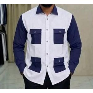 TAFA Chemise Hommes Manches Longues 4 poches