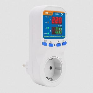 Stabilisateur Régulateur Parasurtenseur Ajustable 1~16A Double Ecran LCD - Digital Protecteur De Tension - Vérouillage Enfant