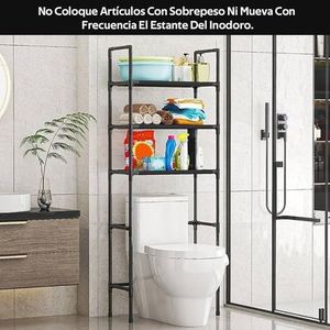 Meuble de rangement pour toilettes, organiseur de salle de bain en acier inoxydable à 3 niveaux, étagères de salle de bain autoportantes et stables, rangement pour toilettes (noir)