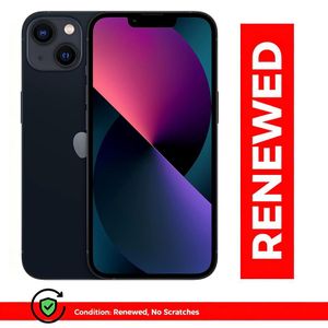 Renewed Apple iPhone 13 - Smartphone 5G - Mémoire interne 128 Go - Écran OLED - 6,1 pouces - 2532 x 1170 pixels - Double caméra arrière 12 Mpx - Caméra frontale 12 Mpx - Noir Minuit