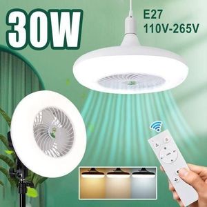 Ventilateur De Plafond Encastré Moderne À 3 Vitesses Led E27 30W Avec Télécommande