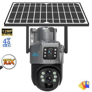 TELI Caméra Solaire Extérieure 4G PTZ 360° avec Détection de Mouvement PIR, Vision Nocturne Couleur et Batterie Rechargeable IP66